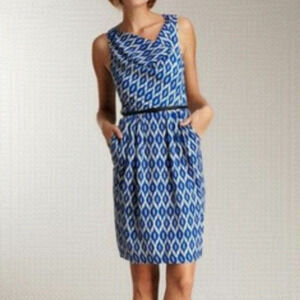 Asymetrical Patterned Sleeveless Shift Dress